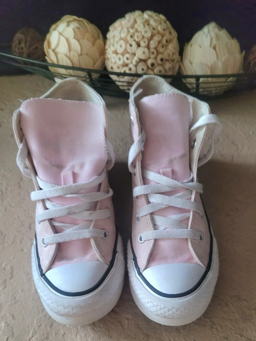 Size 1 Converse Chuck Taylor Lift Platform High Top Pink Kid Sneakers A11832F